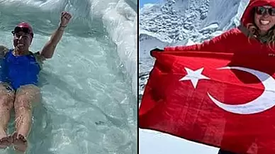 Deniz Kayadelen'den dünya rekoru: Everest'in tepesinde yüzdü