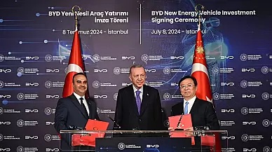 Çinli BYD, Türkiye'de büyük bir elektrikli araç yatırımı için anlaşma imzaladı.