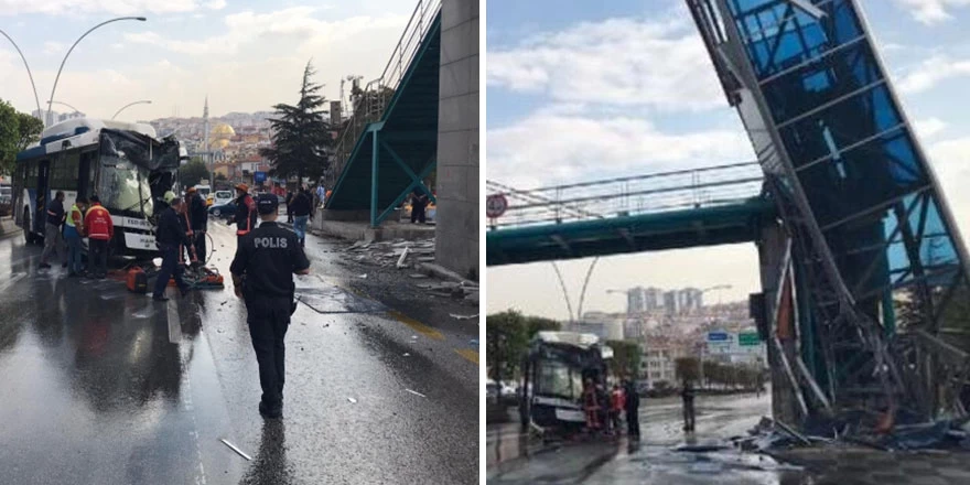 Ankara'da Otobüs Üst Geçide Çarptı: Ölü ve Yaralılar Var!